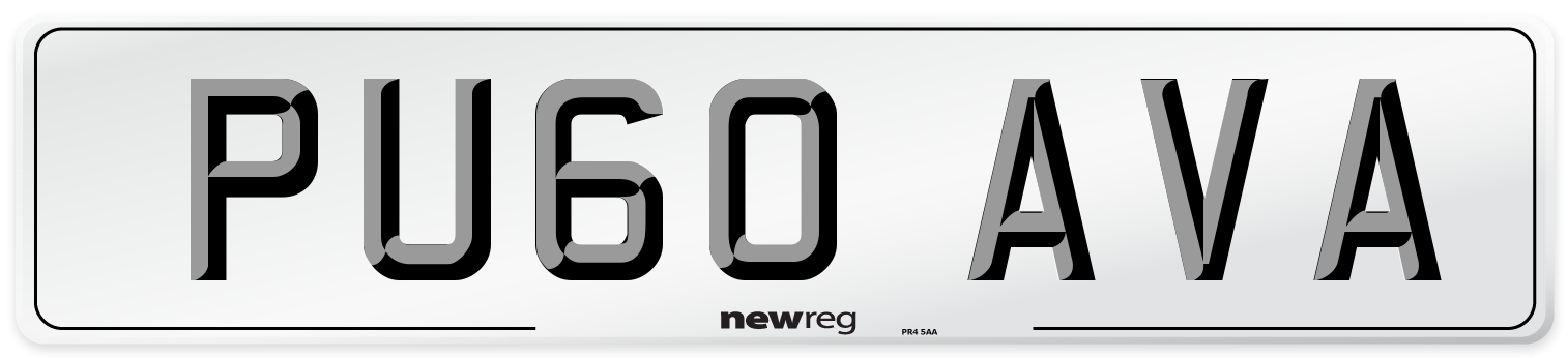 PU60 AVA Number Plate from New Reg